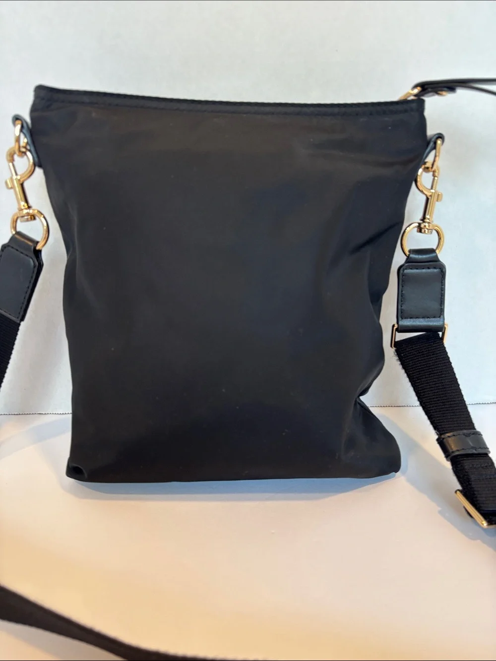 Tory Burch Black Tilda Swingback Nylon Crossbody with Gold Hardware